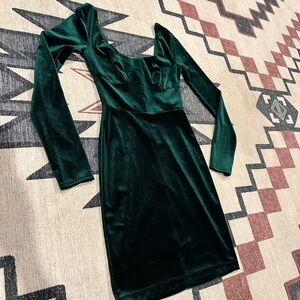 B. Darlin Green Velvet Mini Dress